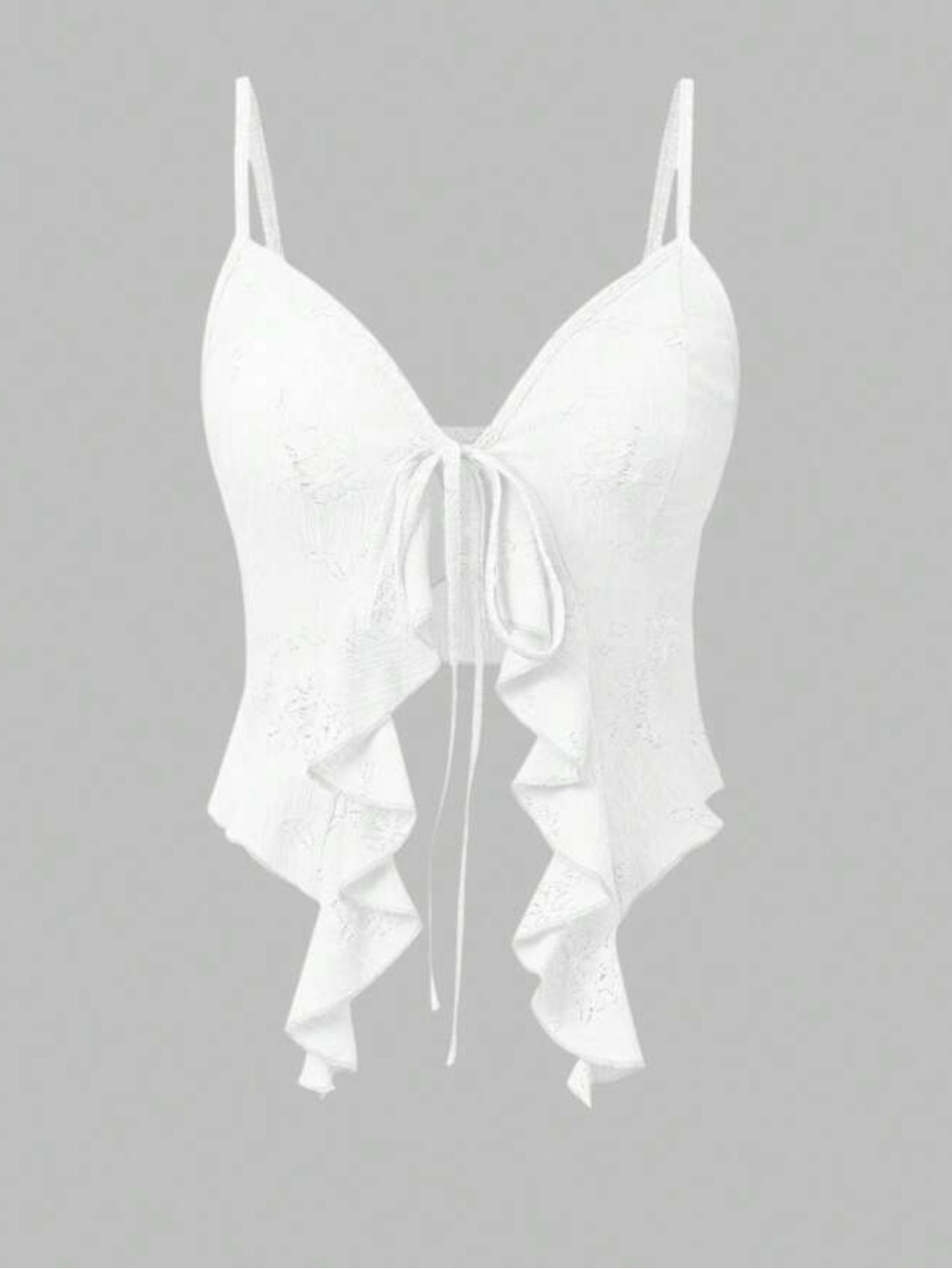 BN White Ruffle Tie-Front Cami Top